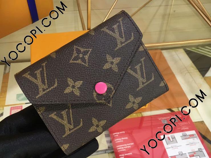 M41938】 ルイ・ヴィトン モノグラム 財布スーパーコピー「LOUIS VUITTON」ポルトフォイユ・ヴィクトリーヌ モノグラム フューシャ -  財布＆小物_ルイヴィトン 三つ折り財布_ルイヴィトン 財布_ルイヴィトンコピー_ブランドコピー優良店