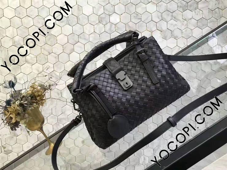 ボッテガヴェネタ ハンドバッグ 「BOTTEGA VENETA」 イントレチャート ベビー ローマバッグ ショルダーバッグ ブラック  448954VQ1301000_ボッテガ・ヴェネタ バッグ_ボッテガヴェネタコピー_ブランドコピー優良店