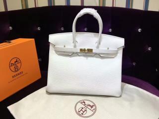 【H0132514】 エルメスバッグ HERMES Birkin バーキン25/30/35 ハンドバッグ シルバー金具 白色　Sクラス