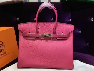 【H0052514】 エルメスバッグ HERMES Birkin バーキン25/30/35 ハンドバッグ シルバー金具 薔薇色　Sクラス