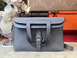 エルメス アルザンバッグ HERMES Halzan ヴォー・スウィフト シルバープレーテッド シルバー金具 【H070428E】