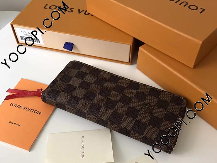 N60534】 ルイヴィトン ダミエ・エベヌ 財布 コピー LOUIS VUITTON ポルトフォイユ・クレマンス スリーズ  ドファスナー長財布_ヴィトン ラウンドファスナー財布_ルイヴィトン 財布_ルイヴィトンコピー_ブランドコピー優良店