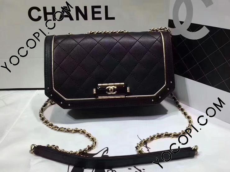 A91836 Y82125 C0286 シャネル 2017aw Chanel ハンドバッグ チェーンショルダーバッグ ゴールド ダーク ゴールド ブラック シャネル バッグ シャネルコピー ブランドコピー優良店