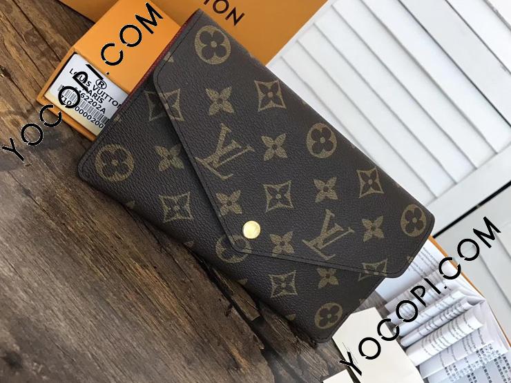 M62202】 LOUIS VUITTON ルイヴィトン モノグラム 財布 スーパーコピー ポルトフォイユ・ジャンヌ ヴィトン レディース 3way  大人気長財布 3色 コクリコ_ルイヴィトン 二つ折り財布_ルイヴィトン 財布_ルイヴィトンコピー_ブランドコピー優良店