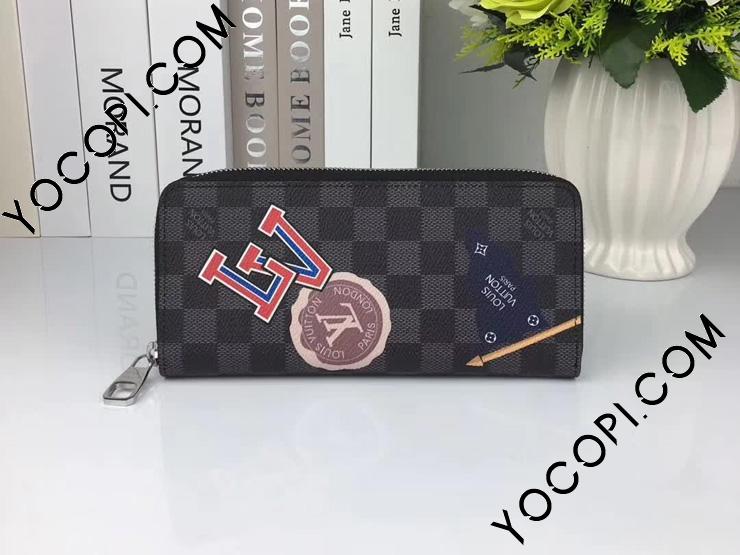 N64443】 LOUIS VUITTON ルイヴィトン ダミエ・グラフィット 財布 スーパーコピー ジッピー・ウォレット ヴェルティカル LVリーグ  ヴィトン メンズ ラウンドファスナー財布_ヴィトン ラウンドファスナー財布_ルイヴィトン 財布_ルイヴィトンコピー_ブランドコピー優良店