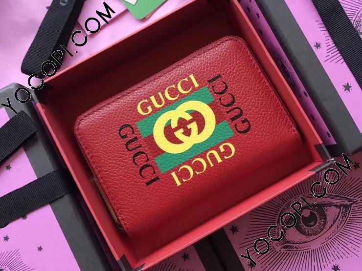 496319 0GDAT 6461】 GUCCI グッチ プリント 財布 コピー カード＆コインケース コインケース・小銭入れ ミニ カード＆財布  4色可選択 ハイビスカスレッド レザー_グッチ ラウンドファスナー財布_グッチ 財布_グッチコピー_ブランドコピー優良店