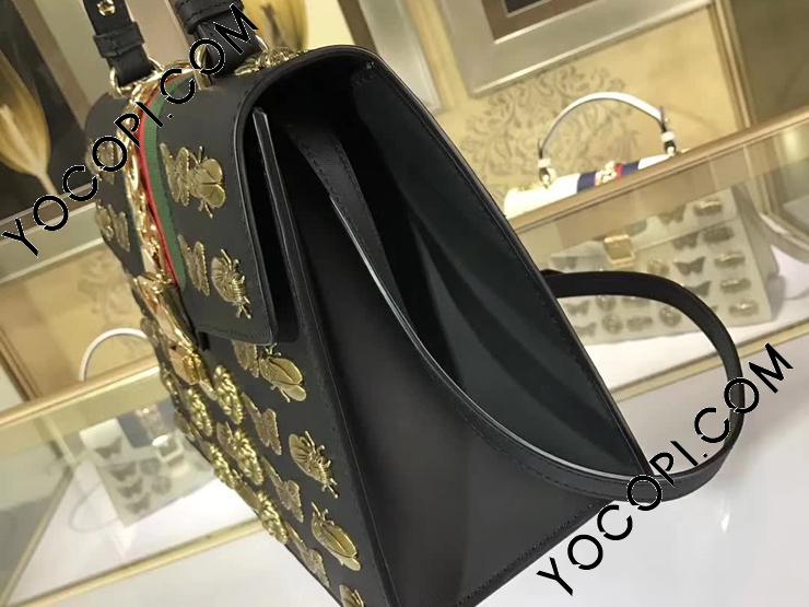 431665 D4ZIX 1060】 GUCCI グッチ シルヴィ バッグ スーパーコピー Sylvie ハンドバッグ アニマルスタッズ レザーミディアムバッグ  2WAYショルダーバッグ_グッチ ショルダーバッグ_グッチ バッグ_グッチコピー_ブランドコピー優良店