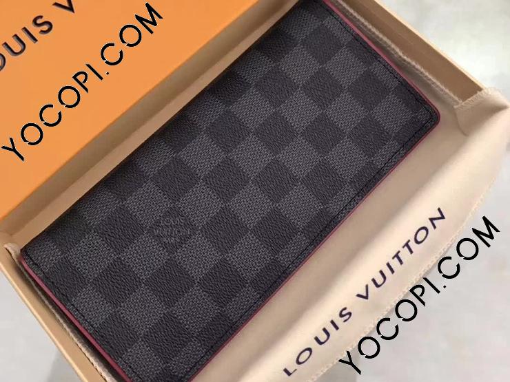 N63254】 LOUIS VUITTON ルイヴィトン ダミエ・グラフィット 長財布 スーパーコピー ポルトフォイユ・ブラザ ヴィトン メンズ  二つ折り財布 ボルドー_ルイヴィトン 二つ折り財布_ルイヴィトン 財布_ルイヴィトンコピー_ブランドコピー優良店