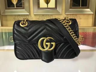 446744 DTDID 1000】 GUCCI グッチ GGマーモント バッグ スーパーコピー GG Marmont キルティング ミニバッグ  チェーンショルダーバッグ 3色可選択 ブラック_グッチ ショルダーバッグ_グッチ バッグ_グッチコピー_ブランドコピー優良店