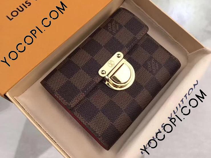 N60005】 LOUIS VUITTON ルイヴィトン ダミエ・エベヌ 財布 スーパーコピー ポルトフォイユ コアラ ヴィトン レディース  三つ折り財布_ルイヴィトン 三つ折り財布_ルイヴィトン 財布_ルイヴィトンコピー_ブランドコピー優良店