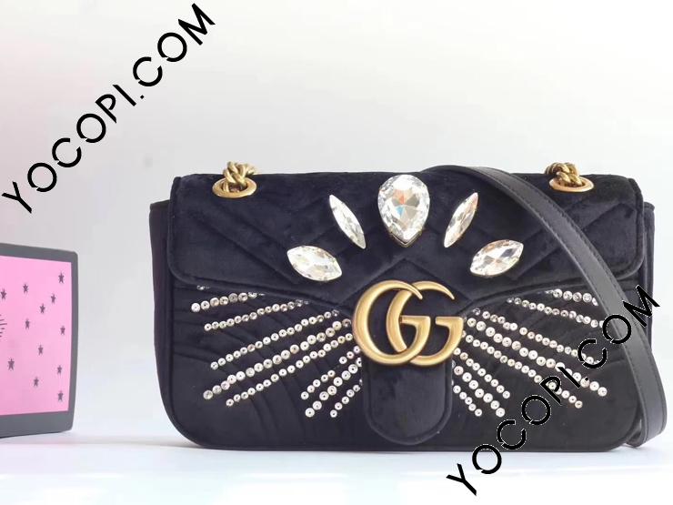 443497 9FRQT 1081】 GUCCI グッチ GGスプリーム バッグ コピー GG Marmont ベルベット レディース チェーン ショルダーバッグ 2色可選択 ブラック_グッチ ショルダーバッグ_グッチ バッグ_グッチコピー_ブランドコピー優良店