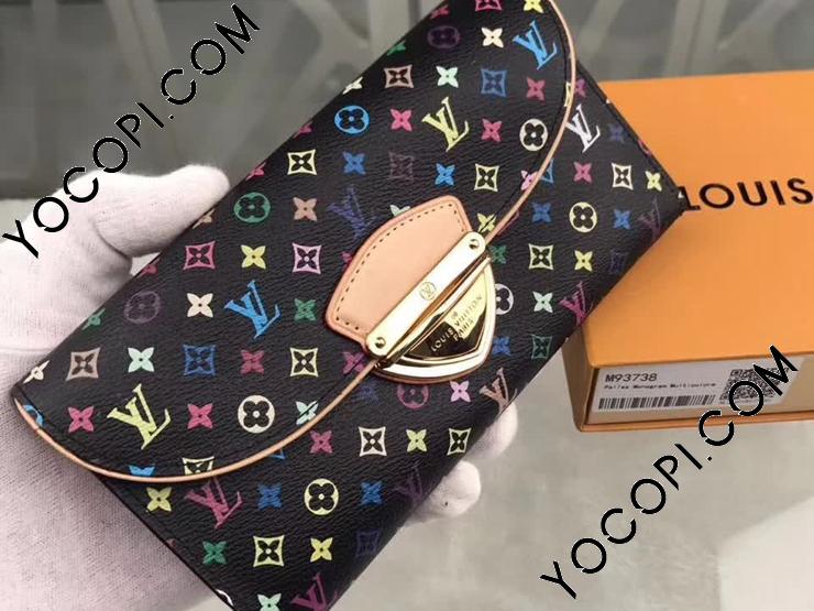 M93738】 LOUIS VUITTON ルイヴィトン モノグラム・マルチカラー 長財布 スーパーコピー ポルトフォイユ・ウジェニ ヴィトン  レディース 三つ折り財布 4色可選択 グルナード_ルイヴィトン 三つ折り財布_ルイヴィトン 財布_ルイヴィトンコピー_ブランドコピー優良店