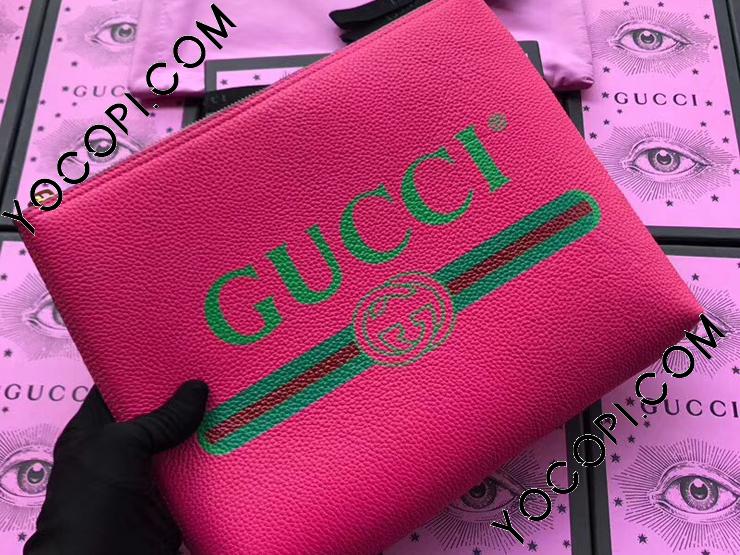 500981 0GCAT 8840】 GUCCI グッチ バッグ コピー プリント ミディアムサイズ ポートフォリオ レディース クラッチバッグ  3色可選択 ピンク レザー_グッチ クラッチバッグ_グッチ バッグ_グッチコピー_ブランドコピー優良店