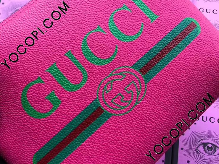 500981 0GCAT 8840】 GUCCI グッチ バッグ コピー プリント ミディアムサイズ ポートフォリオ レディース クラッチバッグ  3色可選択 ピンク レザー_グッチ クラッチバッグ_グッチ バッグ_グッチコピー_ブランドコピー優良店