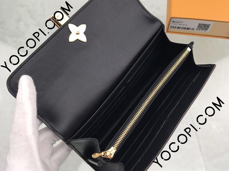 M62577】 LOUIS VUITTON ルイヴィトン モノグラム 財布 コピー ポルトフォイユ・フラワー ヴィトン レディース 二つ折り長財布  2色選 ノワール_ルイヴィトン 二つ折り財布_ルイヴィトン 財布_ルイヴィトンコピー_ブランドコピー優良店