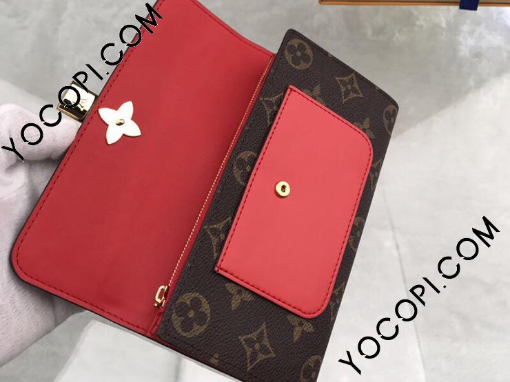 M62566】 LOUIS VUITTON ルイヴィトン モノグラム 財布 スーパーコピー ポルトフォイユ・フラワー ヴィトン レディース 二つ折り 長財布 2色選 コクリコ_ルイヴィトン 二つ折り財布_ルイヴィトン 財布_ルイヴィトンコピー_ブランドコピー優良店