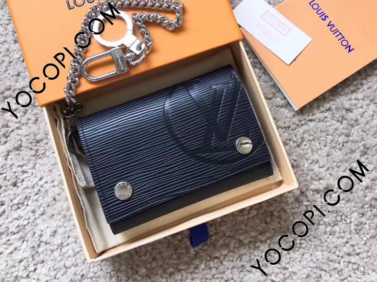 LOUIS VUITTON ルイヴィトン エピ チェーン コンパクトウォレット 三つ折り財布 M63518 ブラック by