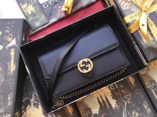 510314 CA00G 1000】 GUCCI グッチ バッグ コピー チェーンウォレット レディース ショルダーバッグ 4色選択可 ブラック レザー _グッチ ショルダーバッグ_グッチ バッグ_グッチコピー_ブランドコピー優良店