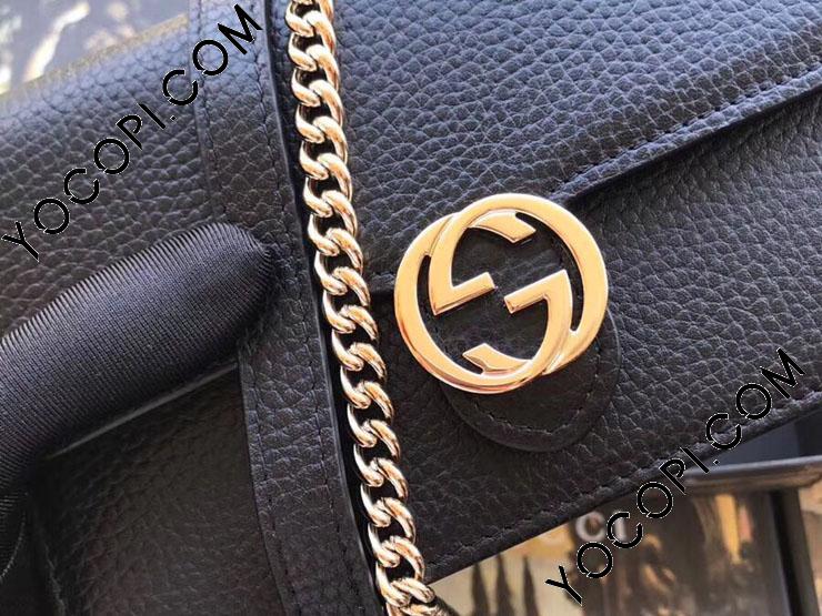 510314 CA00G 1000】 GUCCI グッチ バッグ コピー チェーンウォレット レディース ショルダーバッグ 4色選択可 ブラック レザー _グッチ ショルダーバッグ_グッチ バッグ_グッチコピー_ブランドコピー優良店