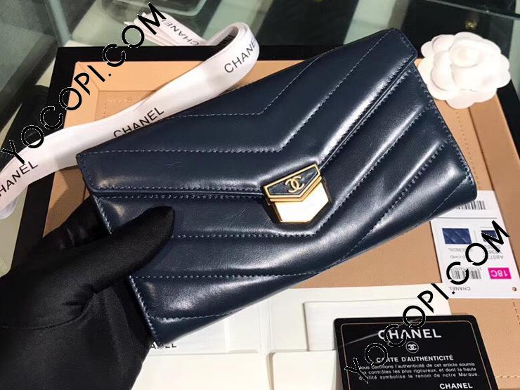 A81225 Y33278 0B821】 CHANEL シャネル 長財布 コピー 2018/19年