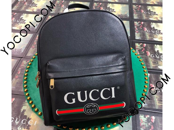 547834 0Y2BT 8163】 GUCCI グッチ バッグ コピー プリント レザー メンズ バックパック ブラック メッシュ バック_グッチ  バックパック_グッチ バッグ_グッチコピー_ブランドコピー優良店