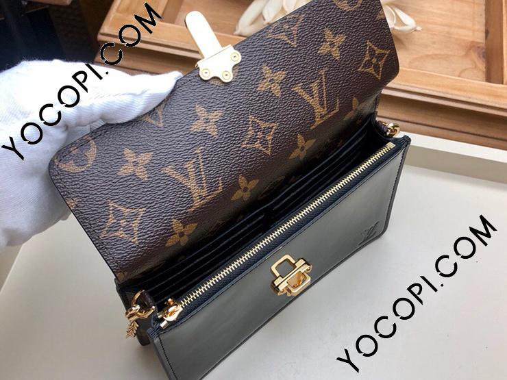 M63305】 LOUIS VUITTON ルイヴィトン モノグラム 長財布 スーパーコピー ポルトフォイユ・チェリーウッド チェーン レディース  パテントカーフ 二つ折り財布 2色可選択 ノワール_ルイヴィトン 二つ折り財布_ルイヴィトン 財布_ルイヴィトンコピー_ブランドコピー優良店