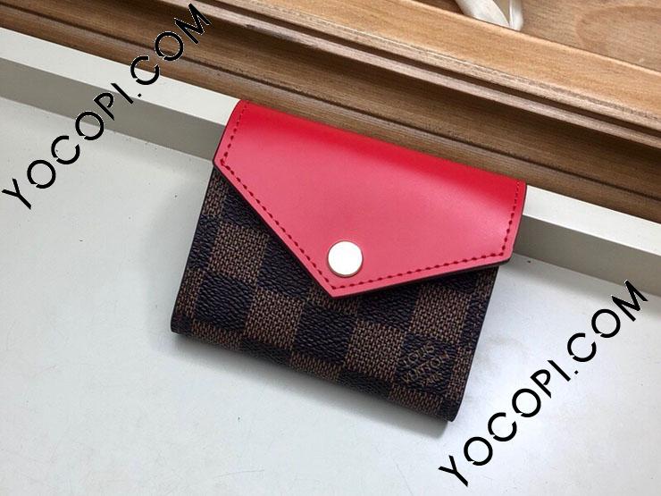 N60166】 LOUIS VUITTON ルイヴィトン ダミエ・エベヌ 財布 スーパーコピー ポルトフォイユ・ゾエ ヴィトン レディース  三つ折り財布 2色可選択 コクリコ_ルイヴィトン 三つ折り財布_ルイヴィトン 財布_ルイヴィトンコピー_ブランドコピー優良店