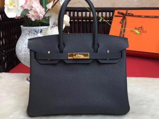 HERMES 最新 バーキン30cm   ハンドバッグBirkin(バーキン)　紺碧 ゴールド金具 国産牛革