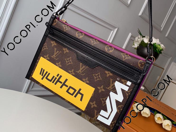 M44641】 LOUIS VUITTON ルイヴィトン モノグラム バッグ スーパーコピー フラット・メッセンジャー メンズ ショルダーバッグ  2色可選択 マロン_ルイヴィトン メンズ バッグ_ルイヴィトンバッグ_ルイヴィトンコピー_ブランドコピー優良店