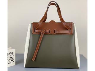 329.53.Z23-1】 LOEWE ロエベ バッグ スーパーコピー Lazo Shopper khaki green/natural ハンドバッグ  レディース ショルダーバッグ 2色可選択_ロエベ ショルダーバッグ_ロエベ バッグ_ロエベコピー_ブランドコピー優良店