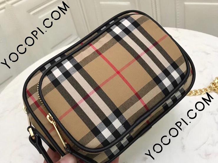 80159461】 BURBERRY バーバリー バッグ コピー ヴィンテージチェック コットン カメラバッグ レディース ショルダーバッグ  アーカイブベージュ_バーバリー バッグ_バーバリーコピー_ブランドコピー優良店