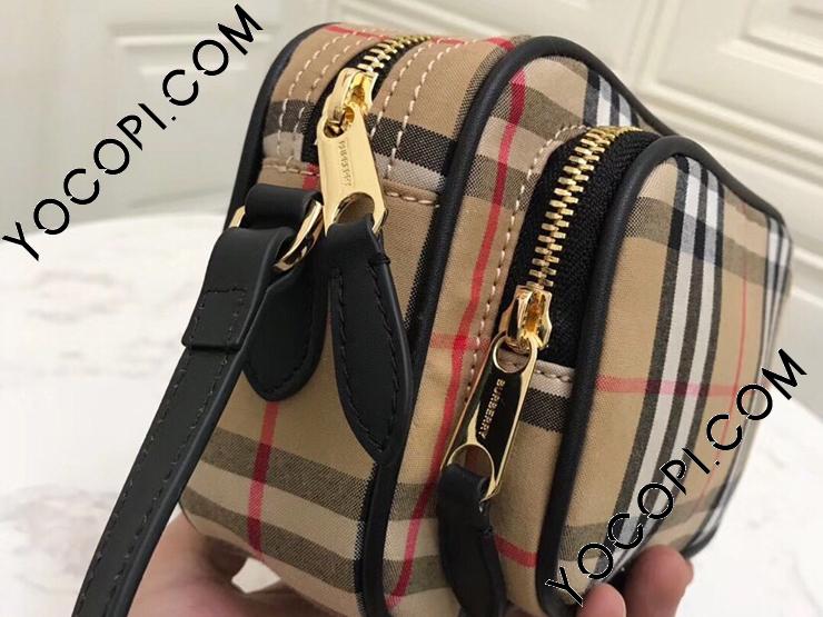 80159461】 BURBERRY バーバリー バッグ コピー ヴィンテージチェック コットン カメラバッグ レディース ショルダーバッグ  アーカイブベージュ_バーバリー バッグ_バーバリーコピー_ブランドコピー優良店