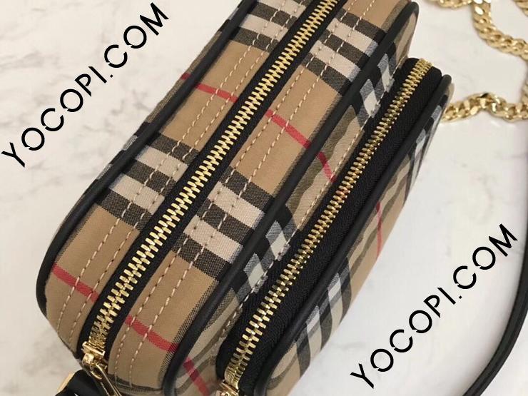 80159461】 BURBERRY バーバリー バッグ コピー ヴィンテージチェック コットン カメラバッグ レディース ショルダーバッグ  アーカイブベージュ_バーバリー バッグ_バーバリーコピー_ブランドコピー優良店