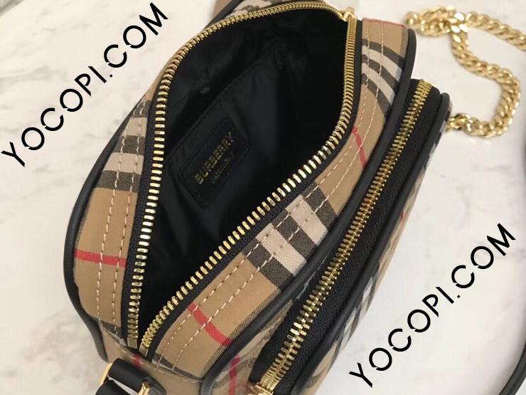 80159461】 BURBERRY バーバリー バッグ コピー ヴィンテージチェック コットン カメラバッグ レディース ショルダーバッグ  アーカイブベージュ_バーバリー バッグ_バーバリーコピー_ブランドコピー優良店