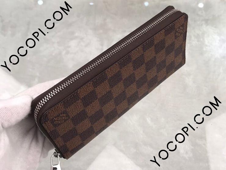 N61207】 LOUIS VUITTON ルイヴィトン ダミエ・エベヌ 長財布 スーパー