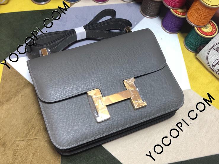 H1050-20】 HERMES エルメス コンスタンス バッグ コピー Constance ヴォー・エプソン レディース ショルダーバッグ 铁灰  18cm/23cm ゴールド/シルバー金具 可選_エルメス バッグ_エルメスコピー_ブランドコピー優良店