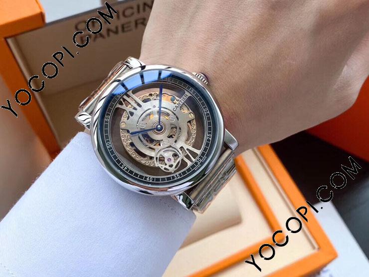 カルティエ機械時計 cartier男性用腕時計 透かし彫りデザイン 316精密 