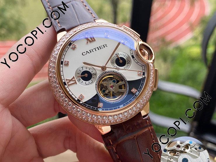 Cartierカルティエ バロンブルー レザーストラップ 黒革ストラップ - 時計
