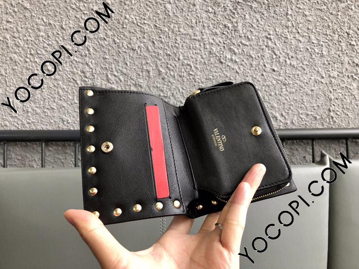 VL0620-3】 VALENTINO N級 ヴァレンティノ 財布 コピー ROCKSTUD