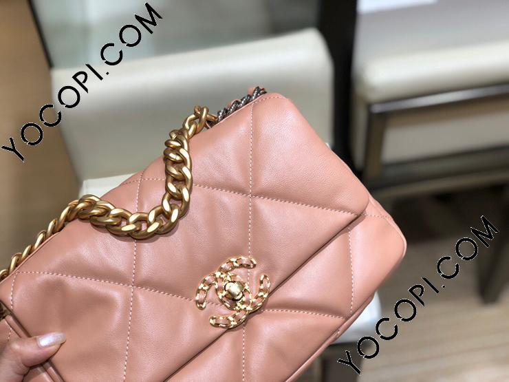 AS1160 B02511 N5948】 20SS CHANEL 19 シャネル バッグ コピー フラップ バッグ ゴートスキン レディース ショルダー バッグ ピンク_シャネル バッグ_シャネルコピー_ブランドコピー優良店