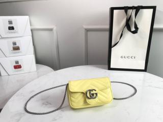 476433 DTDCP 7412】 GUCCI グッチ バッグ スーパーコピー 20新作 〔GGマーモント〕キルティングレザー スーパーミニバッグ  3色可選択 パステルイエロー_グッチ ショルダーバッグ_グッチ バッグ_グッチコピー_ブランドコピー優良店