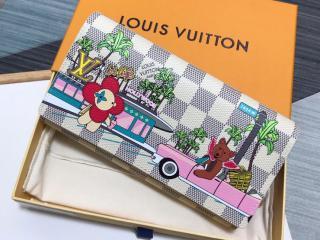 N60497】 LOUIS VUITTON ルイヴィトン ダミエ・アズール 長財布 スーパーコピー 21新作 ポルトフォイユ・サラ レディース  二つ折り財布_ルイヴィトン 二つ折り財布_ルイヴィトン 財布_ルイヴィトンコピー_ブランドコピー優良店