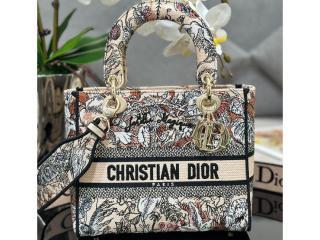 M0565ORZI-1】 ディオール バッグ スーパーコピー Lady D-Lite DIOR Jardin Magique ミディアムバッグ  エンブロイダリー ショルダーバッグ_ディオール バッグ_ディオールコピー_ブランドコピー優良店