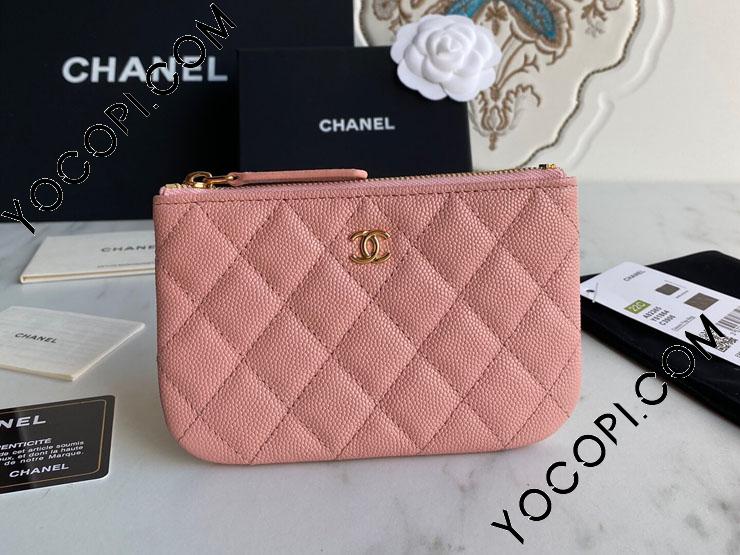 A82365-7】 CHANEL シャネル 財布 コピー 23年新作 pouch クラシック ミニ ポーチ グレインド カーフスキン  ゴールド/シルバー金具 可選_シャネル スモール レザー グッズ_シャネルコピー_ブランドコピー優良店