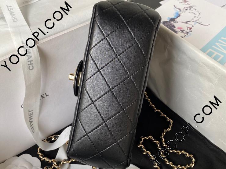 AS4140-1】 CHANEL シャネル バッグ コピー 23秋冬 トップハンドル ミニフラップバッグ ラムスキン ストラス レディース ショルダー バッグ ブラック AS4141_シャネル バッグ_シャネルコピー_ブランドコピー優良店