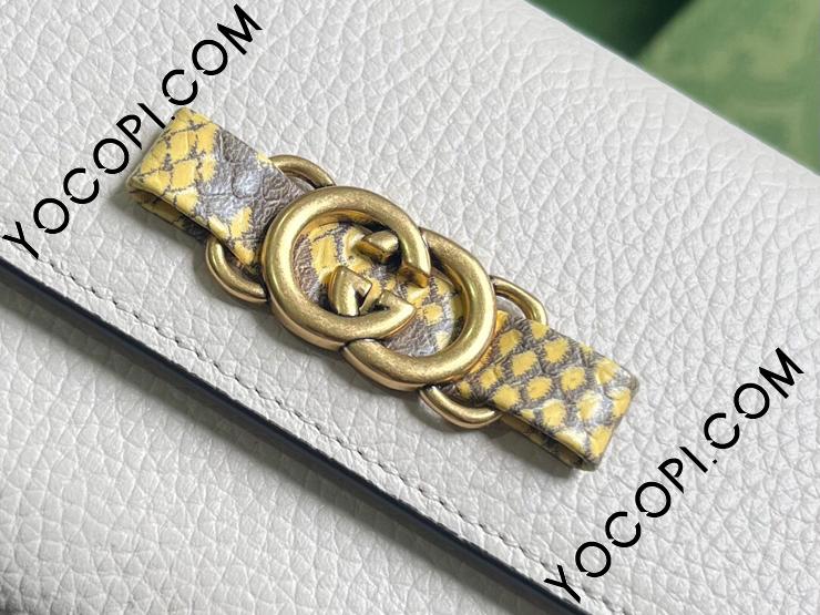 750461-2】 GUCCI グッチ 長財布 コピー 23新款 インターロッキングG パイソン ボウ付き ウォレット レディース 二つ折り財布_グッチ  二つ折り財布_グッチ 財布_グッチコピー_ブランドコピー優良店