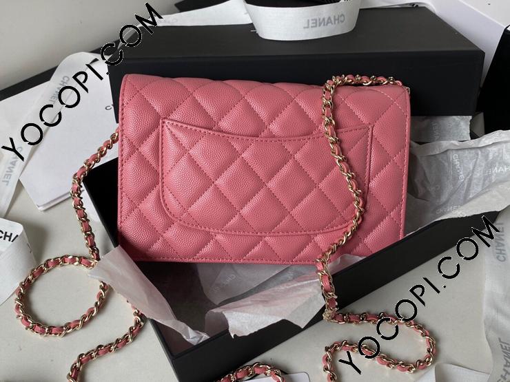 AP3180-3】 CHANEL シャネル バッグ スーパーコピー 23新作 チェーンウォレット グレインド シャイニー カーフスキン  ショルダーバッグ_シャネル バッグ_シャネルコピー_ブランドコピー優良店