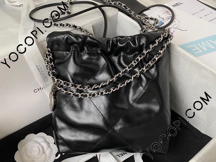 AS3980-02】 CHANEL 22 シャネル バッグ スーパーコピー 23年新作 ミニ ハンドバッグ シャイニー カーフスキン レディース  ショルダーバッグ_シャネル バッグ_シャネルコピー_ブランドコピー優良店