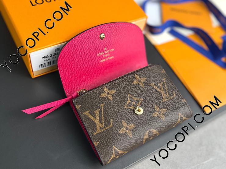 M41939-new】 LOUIS VUITTON ルイヴィトン モノグラム 財布 コピー 23新作 Rosalie ポルトモネ・ロザリ レディース 二つ折り財布  フューシャ_ルイヴィトン 二つ折り財布_ルイヴィトン 財布_ルイヴィトンコピー_ブランドコピー優良店