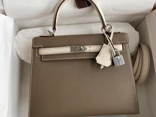 【kelly25ps04】 HERMES エルメス バッグ コピー Kelly ケリー25 ハンドバッグ エプソン ゴールド/シルバー金具選択可